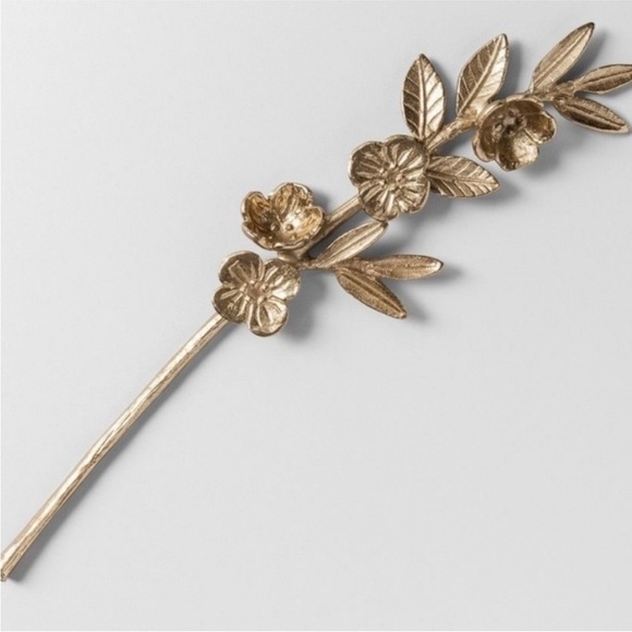 OPALHOUSE Gold Floral Metal Stem Decor Tablescape Table Bud Set of 2 18 inch Art - Picture 7 of 7